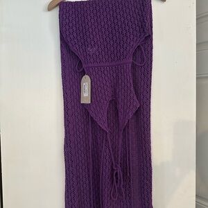 Meshki Purple Crochet Maxi Dress Brand new